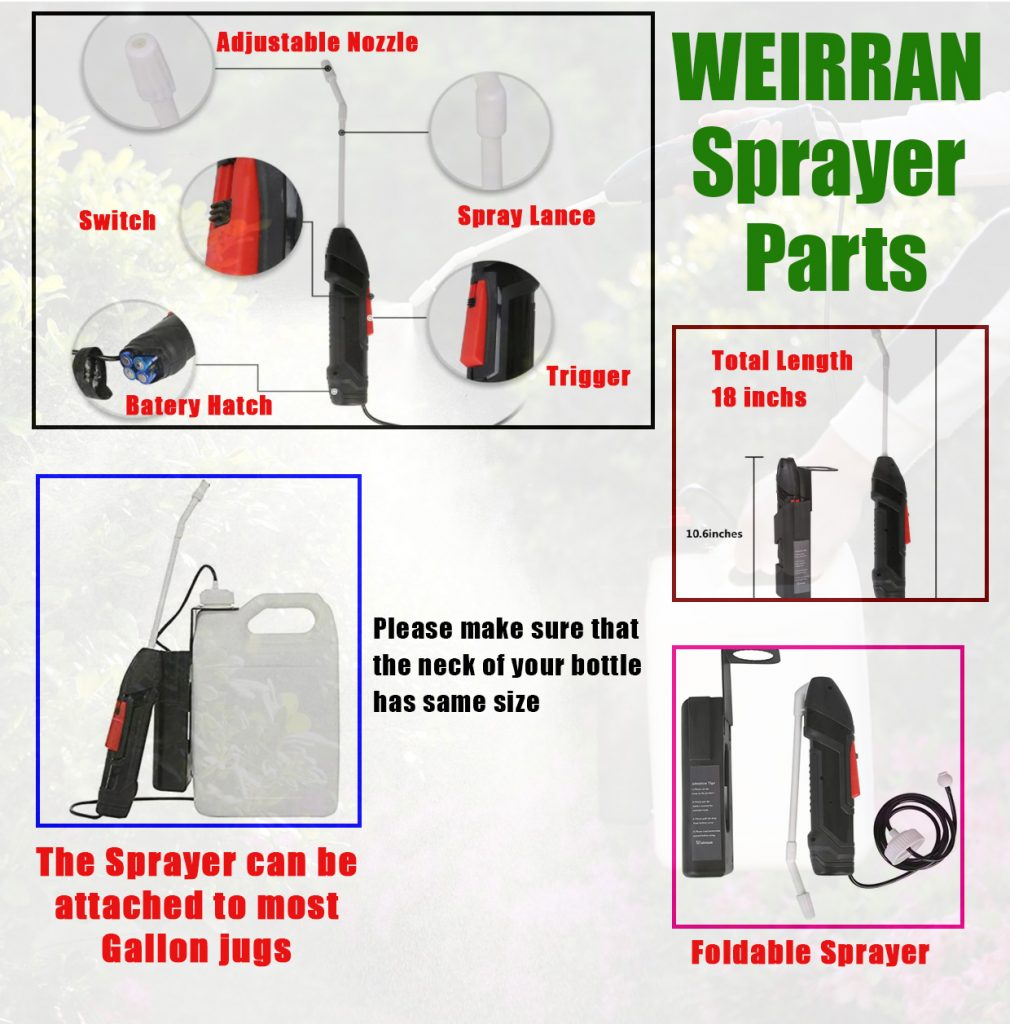 Weirran Battery Operated Versatile and Multi-Purpose Foldable Power Sprayer with Holster